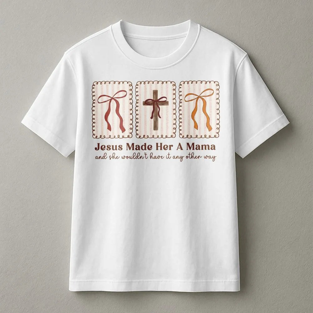 Christian Mama Sweatshirt | Coquette Bow Cross Graphic | Soft Cotton Blend | Religious Gift for New Mom
