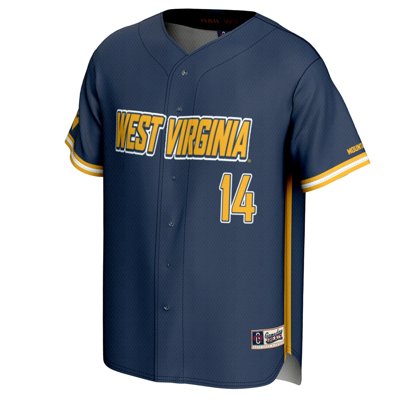GameDay Greats #14 Navy West Virginia Mountaineers Lightweight Baseball Fashion Jersey