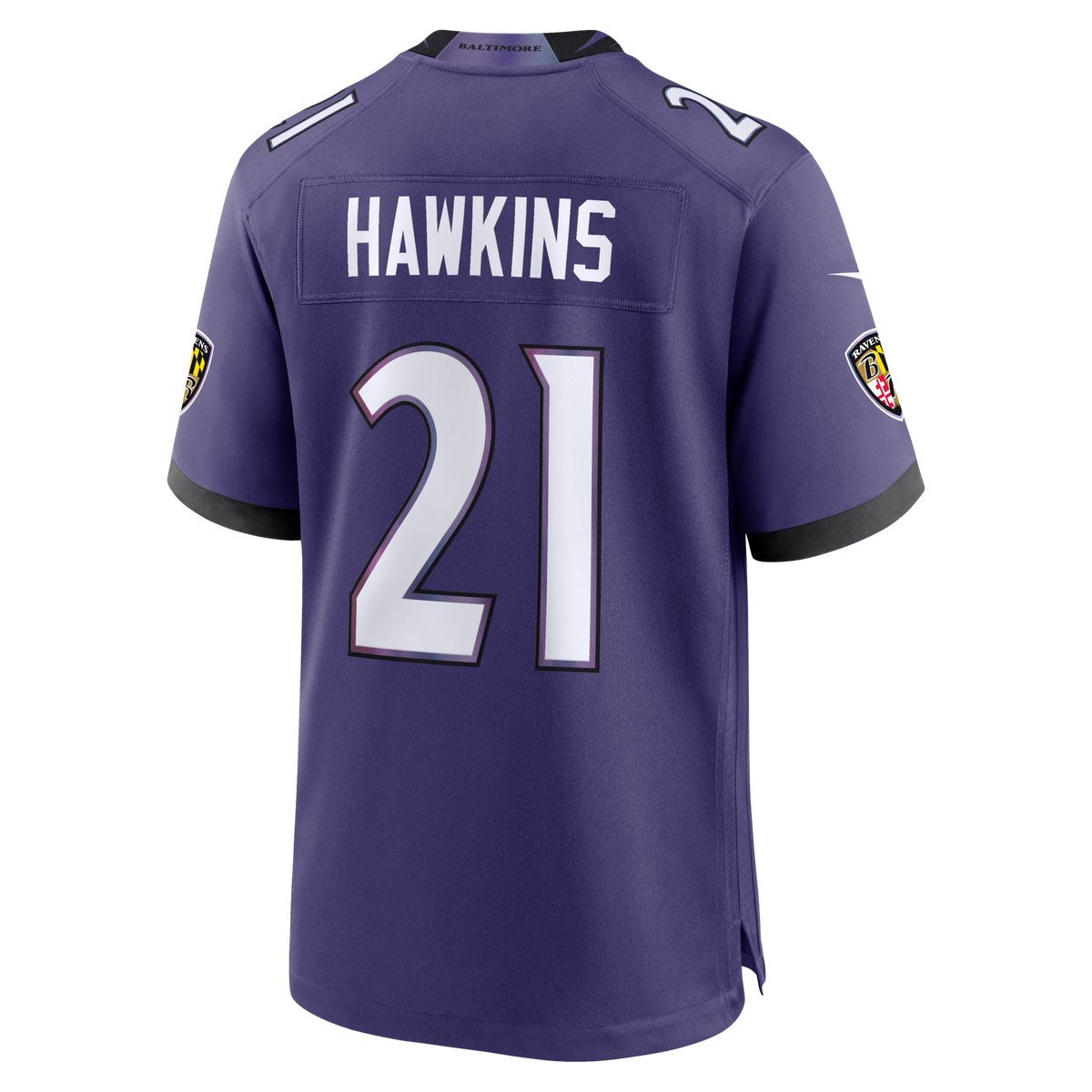 Baltimore Ravens Jaylinn Hawkins Purple Team Game Jersey