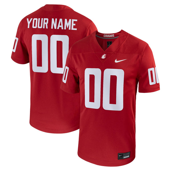 Nike Crimson Washington State Cougars Football Custom Game Jersey