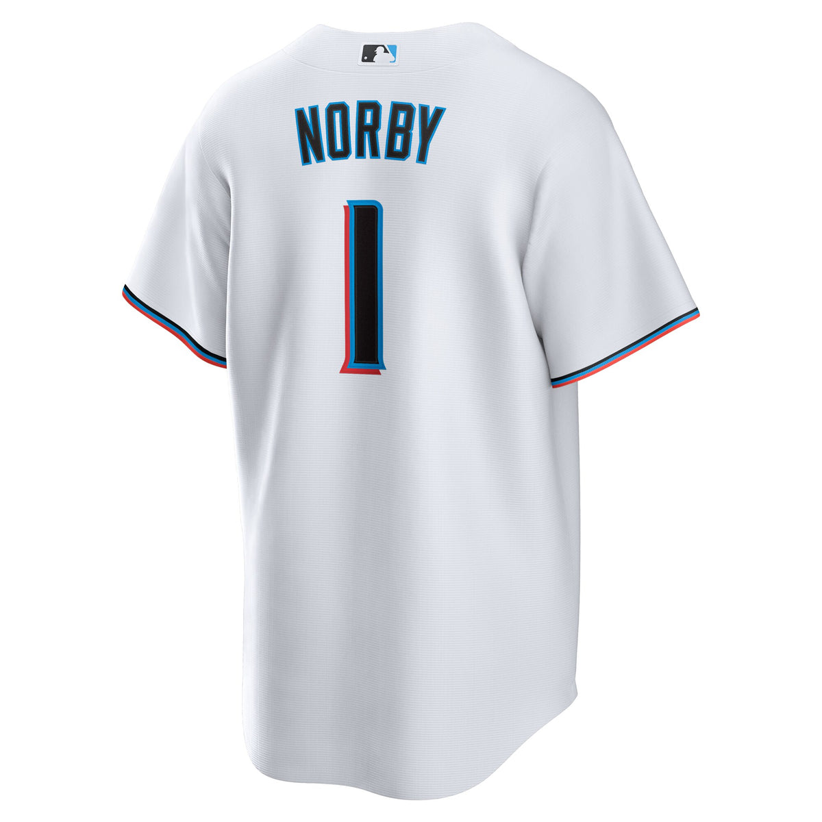 Miami Marlins Connor Norby White Home Replica Jersey