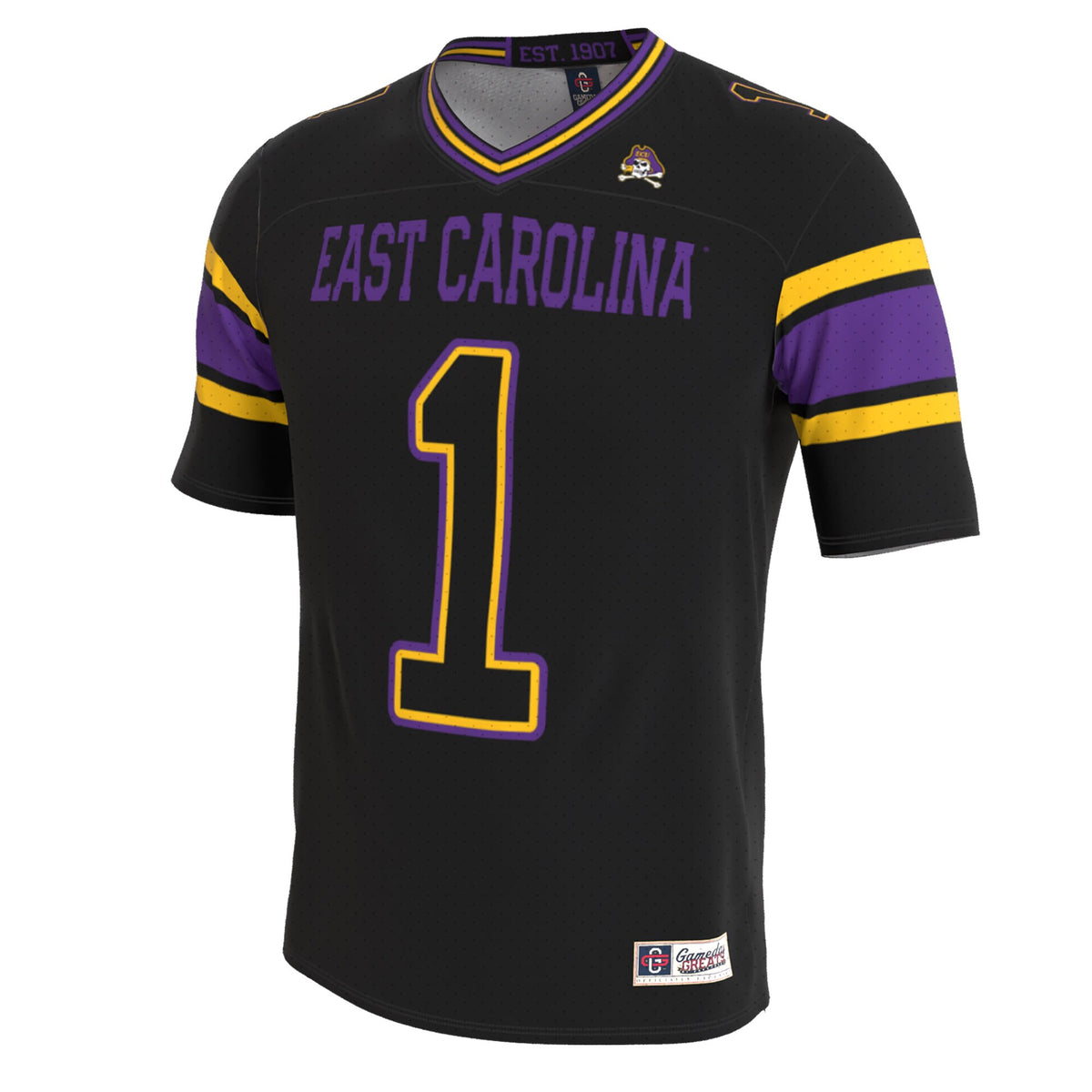 ECU Pirates GameDay Greats Lightweight Collegiate Football Blackout Fashion Jersey