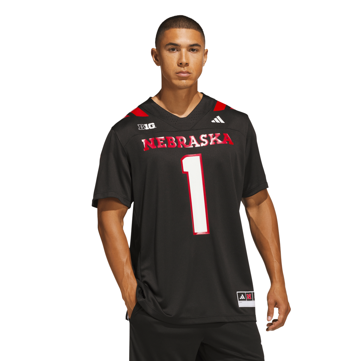 #1 Nebraska Huskers Our Red Burns Brighter Premier Strategy Jersey - Black