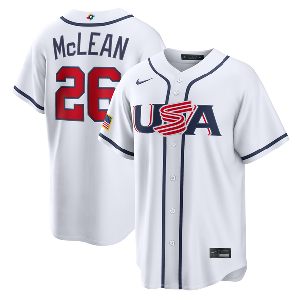 USA Baseball Nolan McLean White 2026 World Baseball Classic Home Stadium Jersey