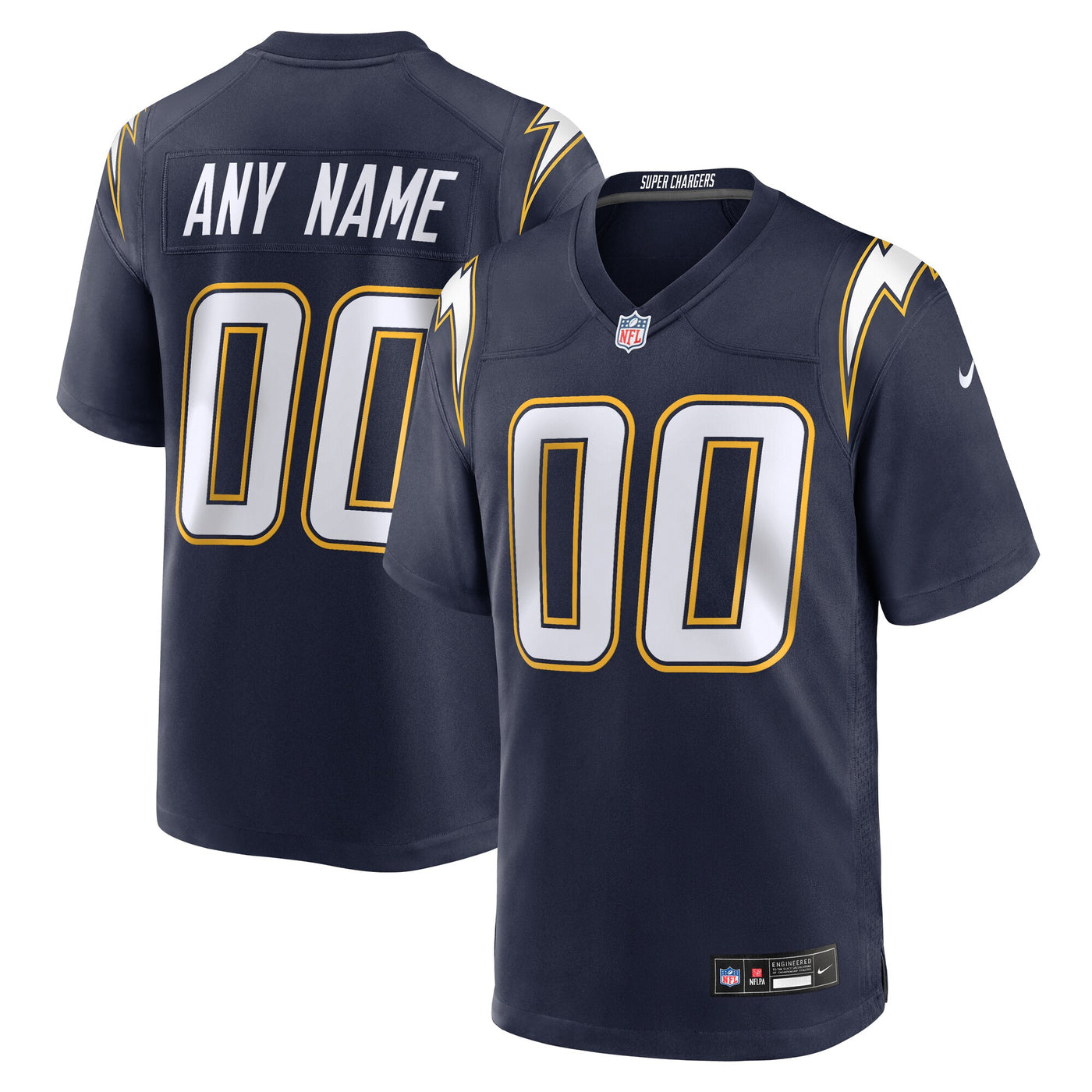 Los Angeles Chargers Nike Navy Alternate Super Chargers Game Custom Jersey