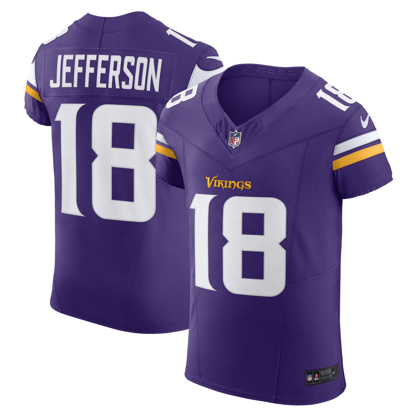 Minnesota Vikings Justin Jefferson Nike Purple Team Vapor F.U.S.E. Elite Jersey