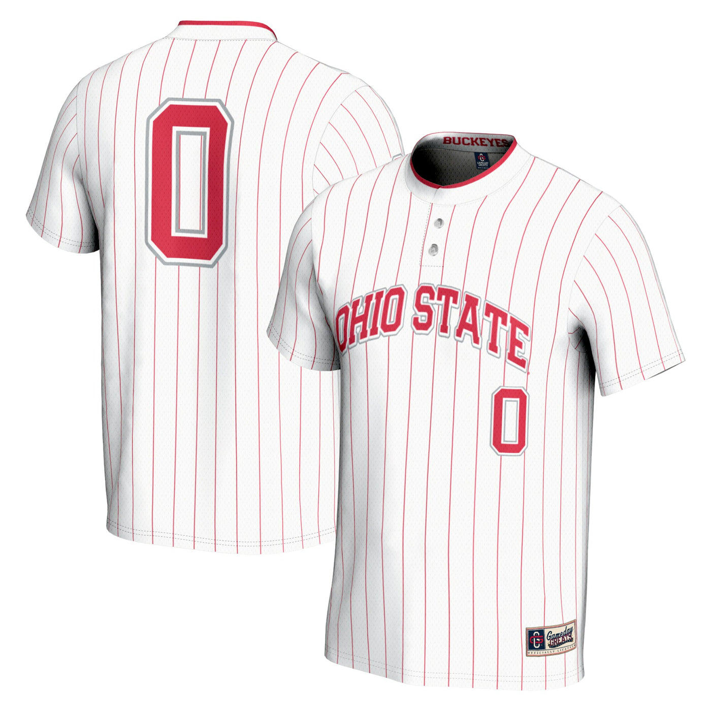 GameDay Greats #0 White Ohio State Buckeyes Lightweight Softball Jersey
