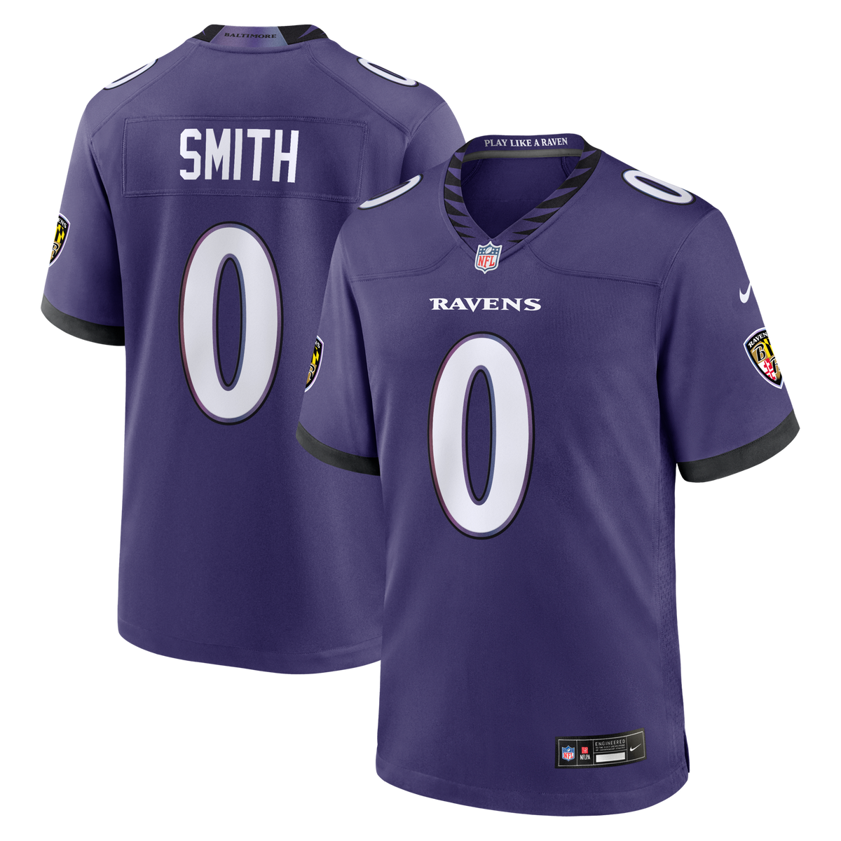 Baltimore Ravens Roquan Smith Purple Team Game Jersey