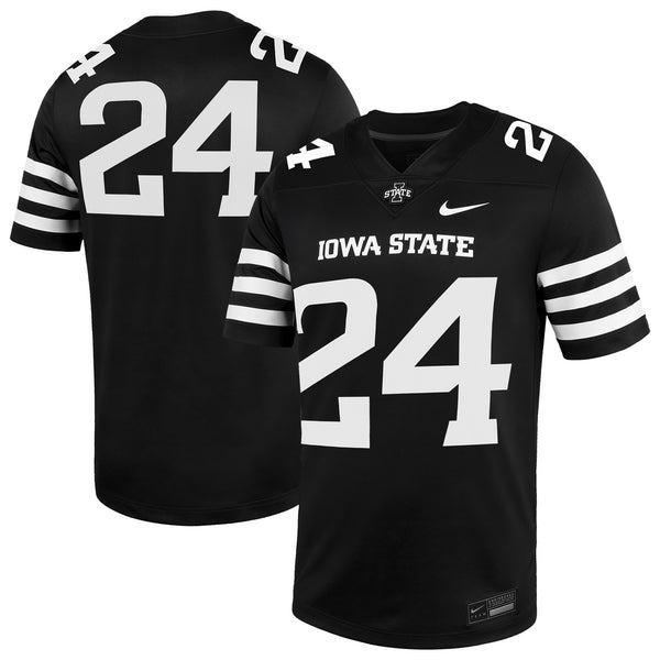 Nike #24 Black Iowa State Cyclones Alternate Game Jersey