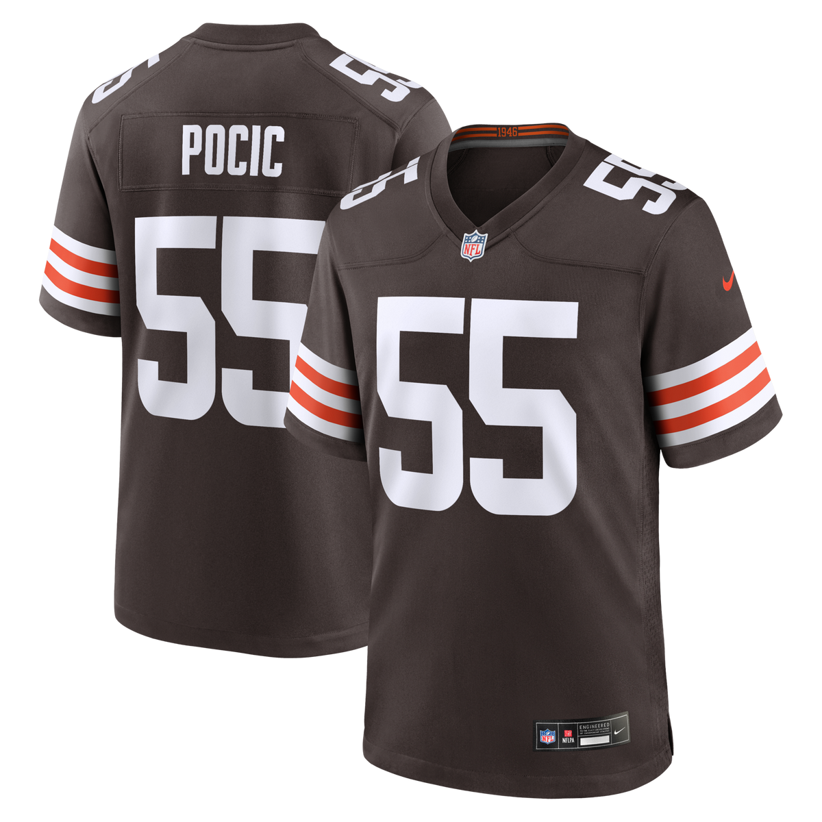 Cleveland Browns Ethan Pocic Brown Game Jersey