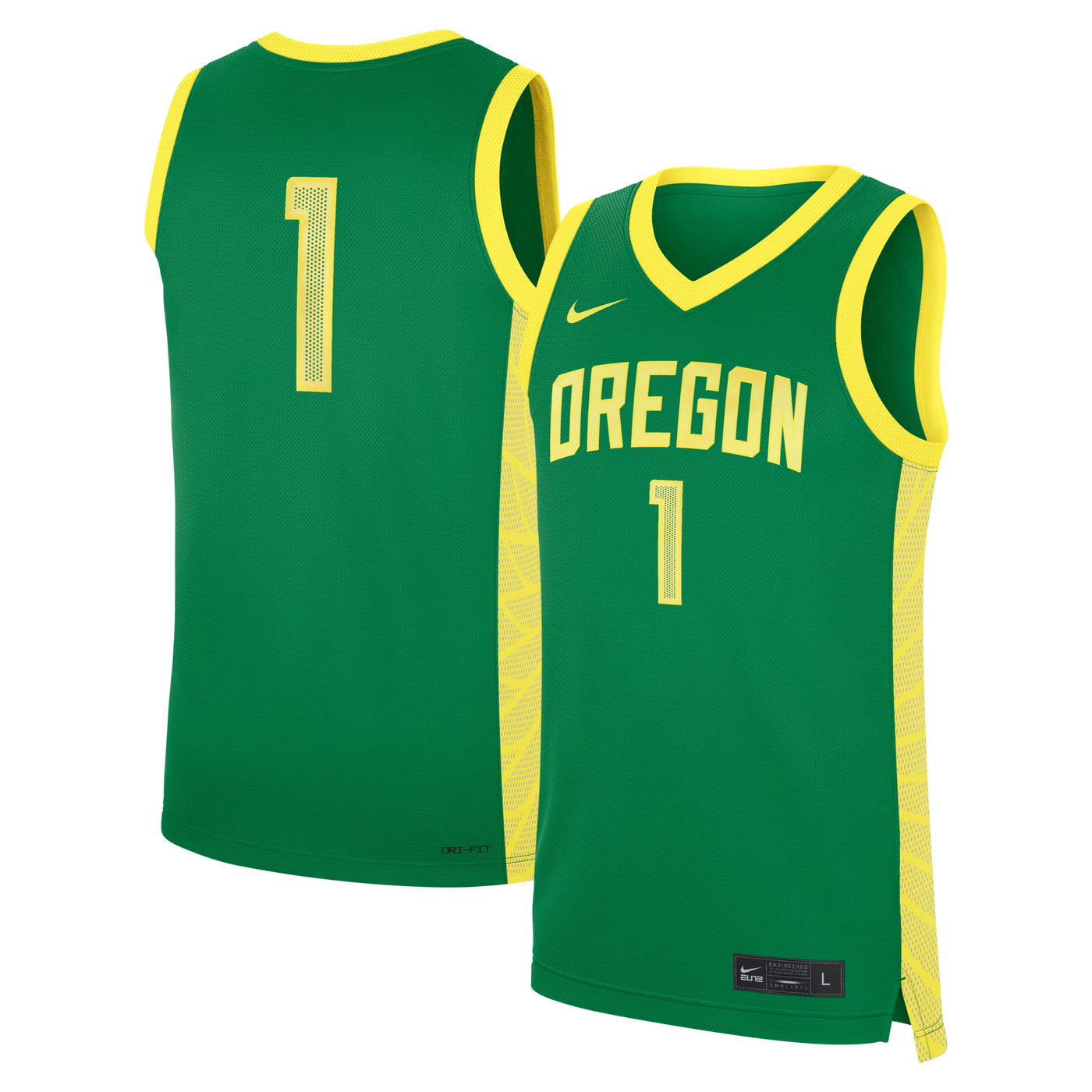 Nike Green Oregon Ducks #1 Road Replica Basketball Jersey