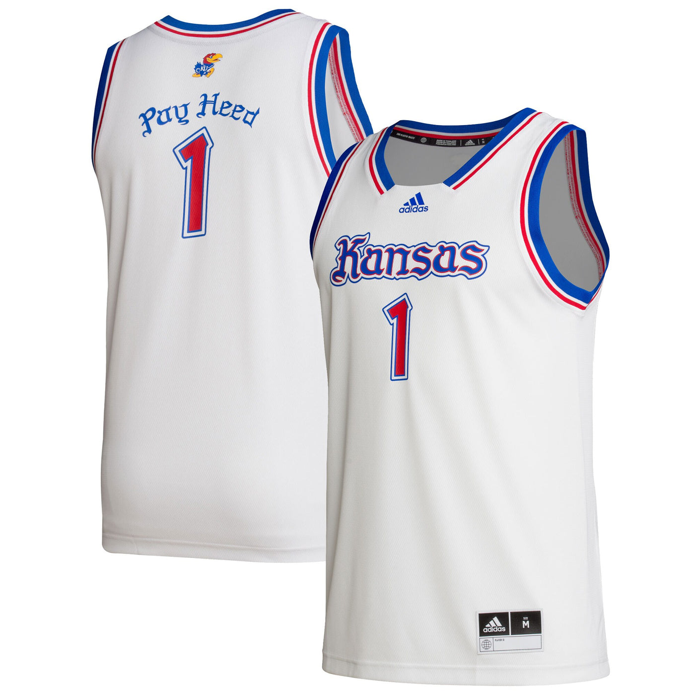 adidas #1 White Kansas Jayhawks Alternate Swingman Jersey