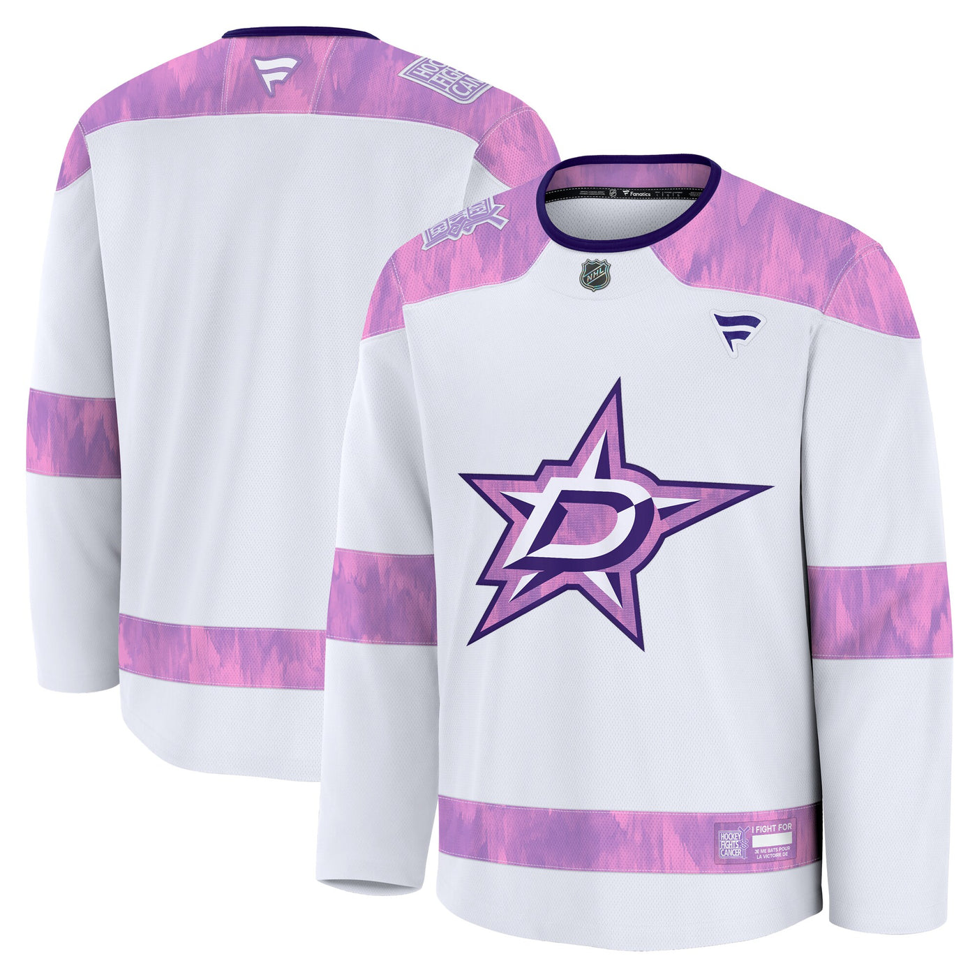 Dallas Stars Fanatics White 2024 Hockey Fights Cancer Practice Jersey