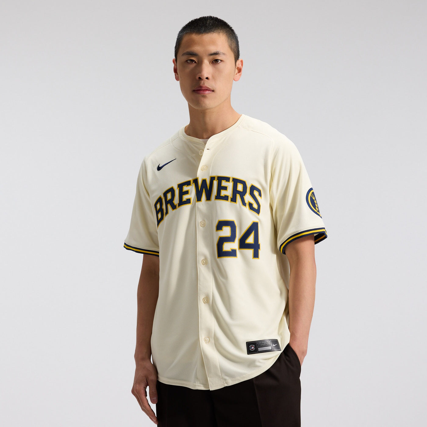 Milwaukee Brewers William Contreras Nike Cream Home Limited Player Jersey