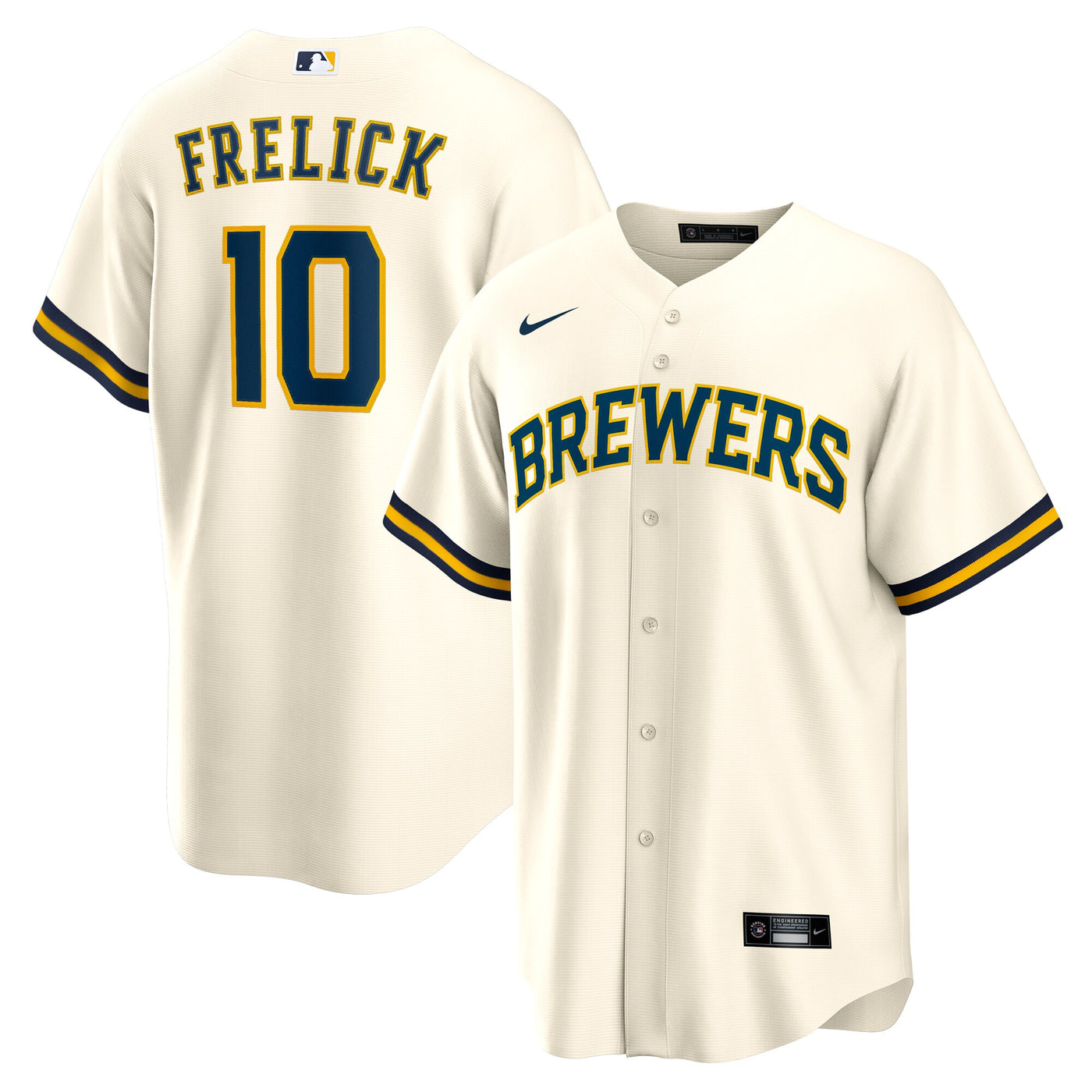Milwaukee Brewers Sal Frelick Nike Cream Home Replica Player Jersey