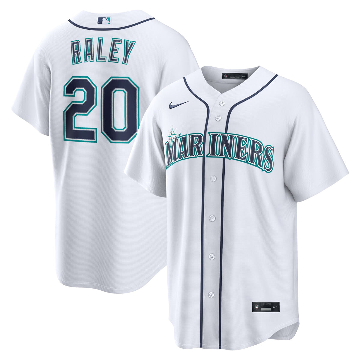 Seattle Mariners Luke Raley White Home Replica Jersey