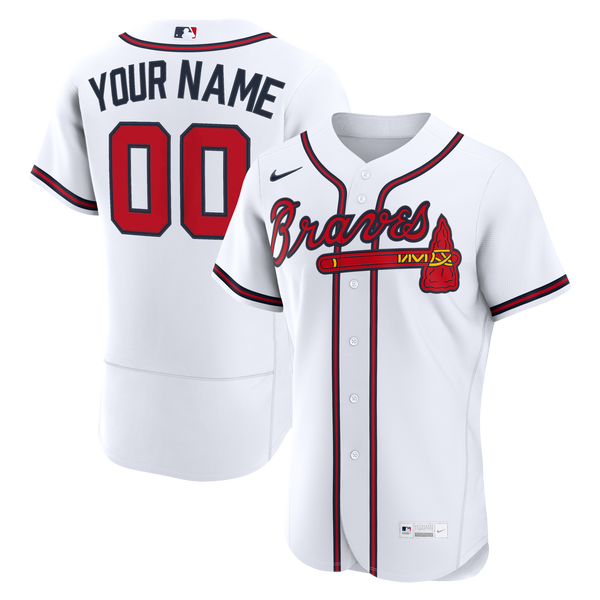 Atlanta Braves White Home Authentic Custom Jersey