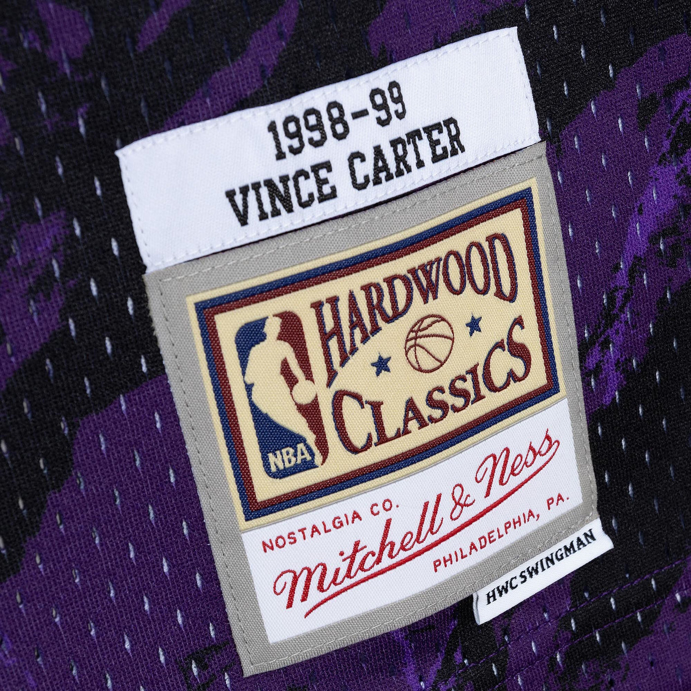 Toronto Raptors Mitchell & Ness Vince Carter 1998 Team Marble Swingman Jersey - Purple