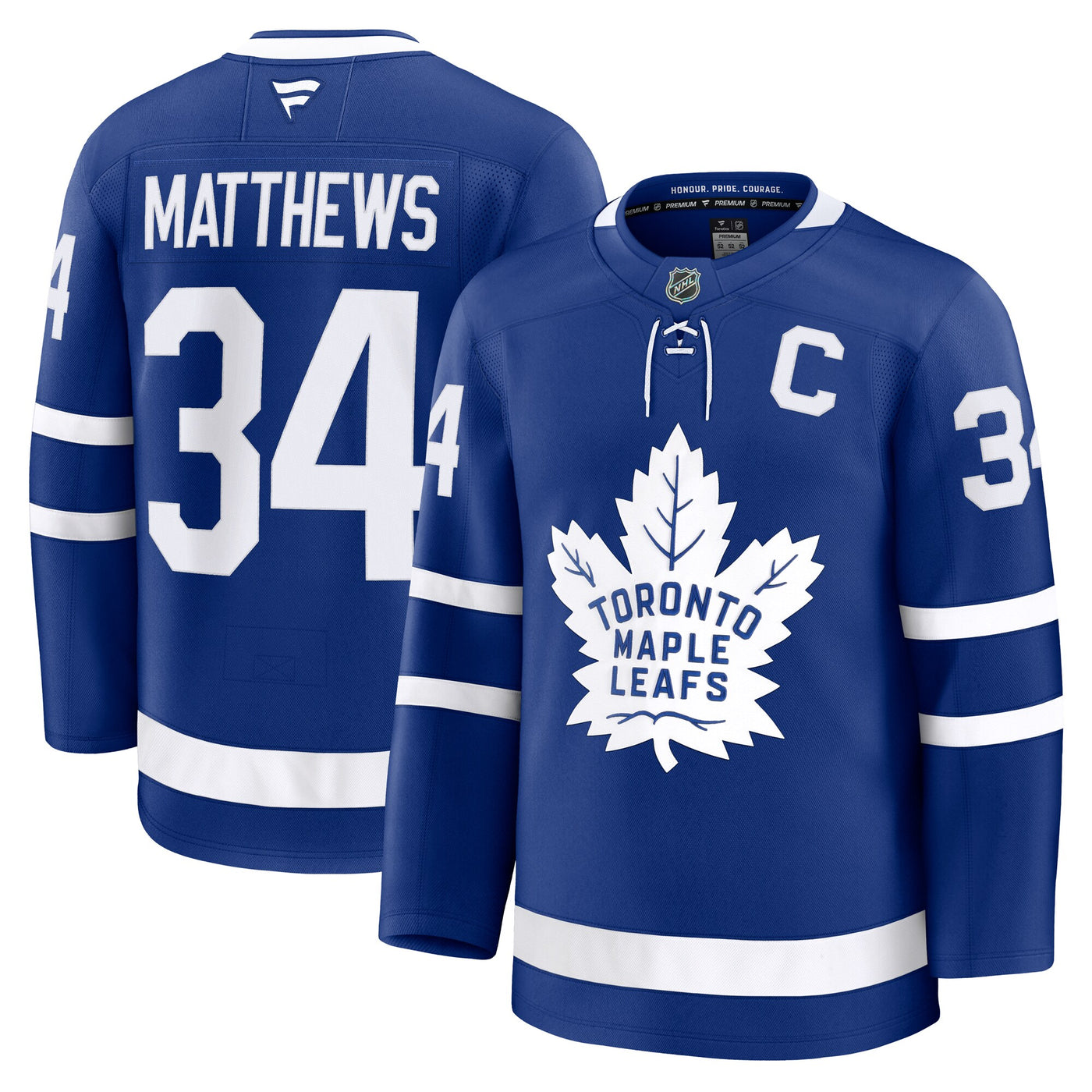 Toronto Maple Leafs Auston Matthews Fanatics Blue Captain Patch Home Premium Jersey