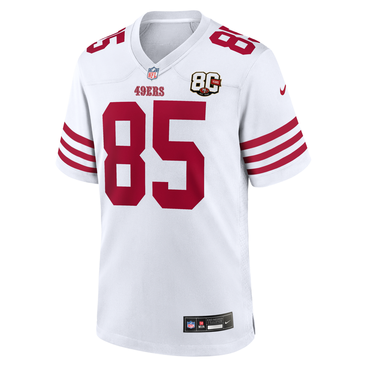 San Francisco 49ers George Kittle White 80th Anniversary Game Jersey