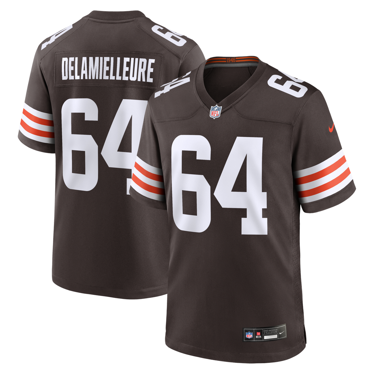 Cleveland Browns Joe DeLamielleure Brown Game Retired Player Jersey