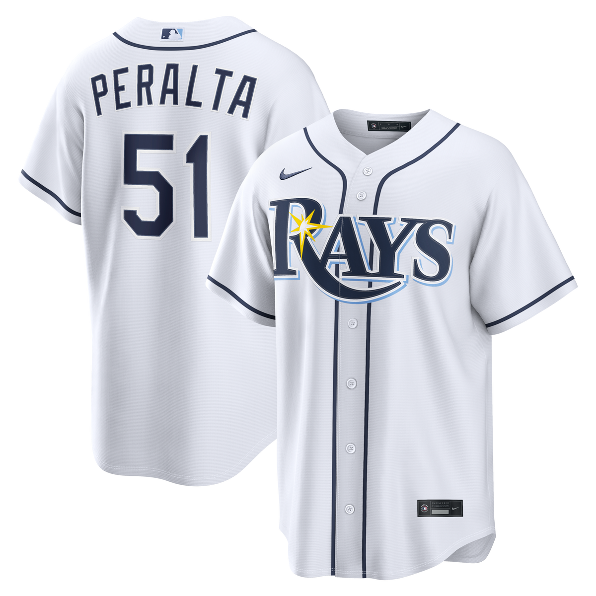 Tampa Bay Rays Freddy Peralta White Home Replica Jersey