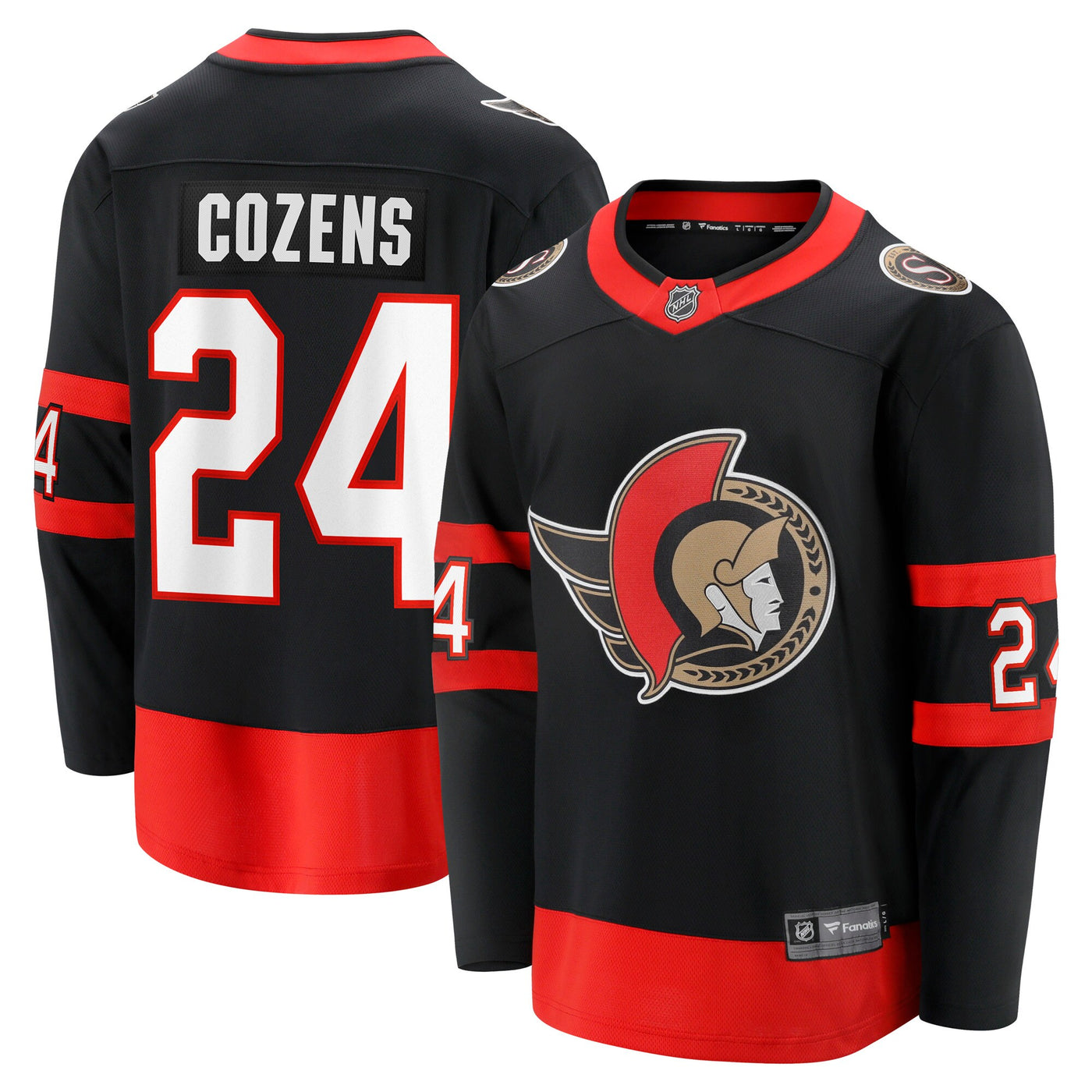Ottawa Senators Dylan Cozens Fanatics Black Home Breakaway Jersey