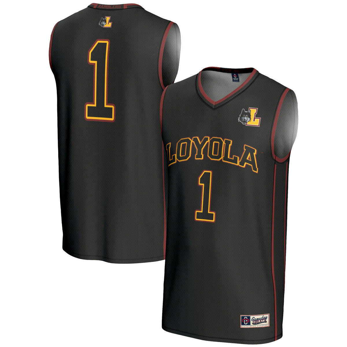 #1 Loyola Chicago Ramblers GameDay Greats Lightweight Basketball Jersey - Black