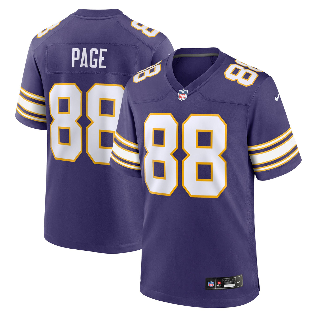 Minnesota Vikings Alan Page Purple Retired Player Alternate Game Jersey
