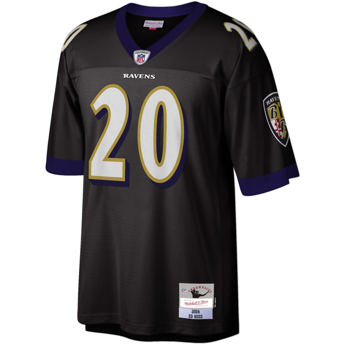 Baltimore Ravens Ed Reed Mitchell & Ness Black Legacy Replica Jersey