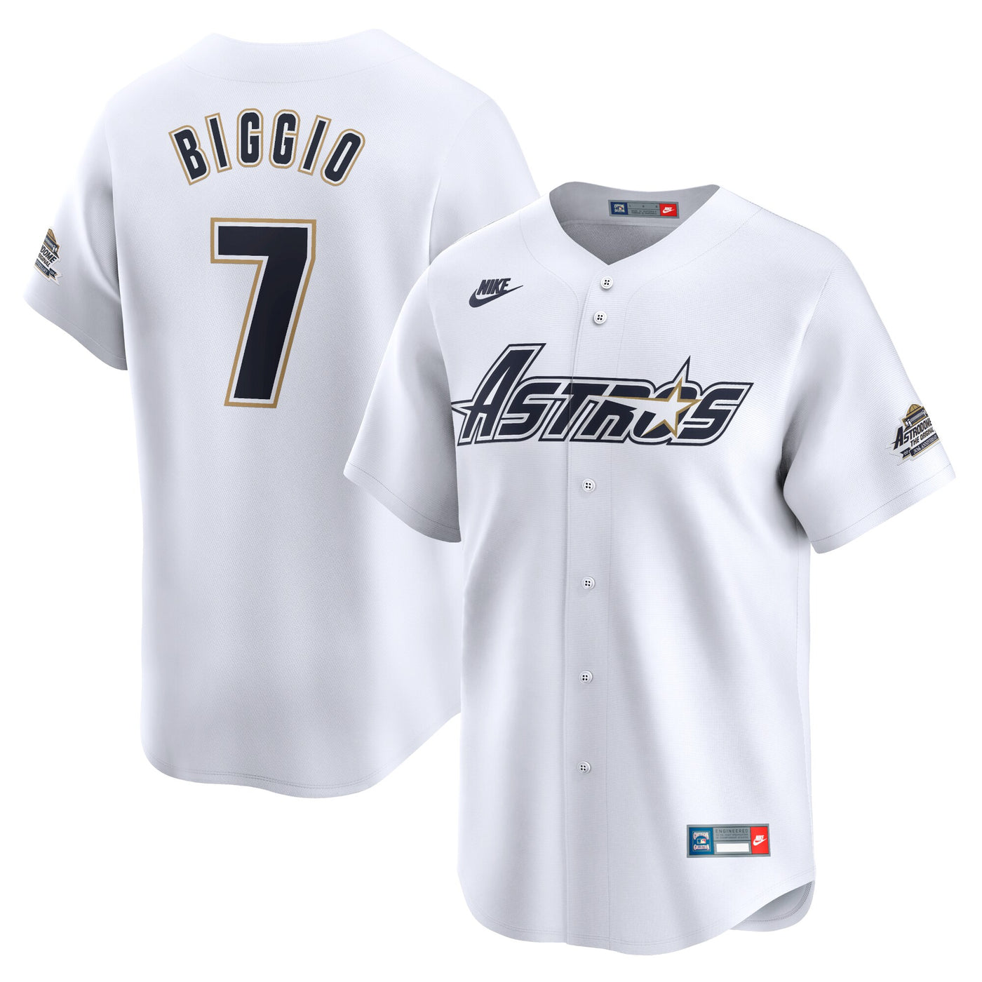 Houston Astros Craig Biggio Nike White Throwback Cooperstown Collection Limited Jersey