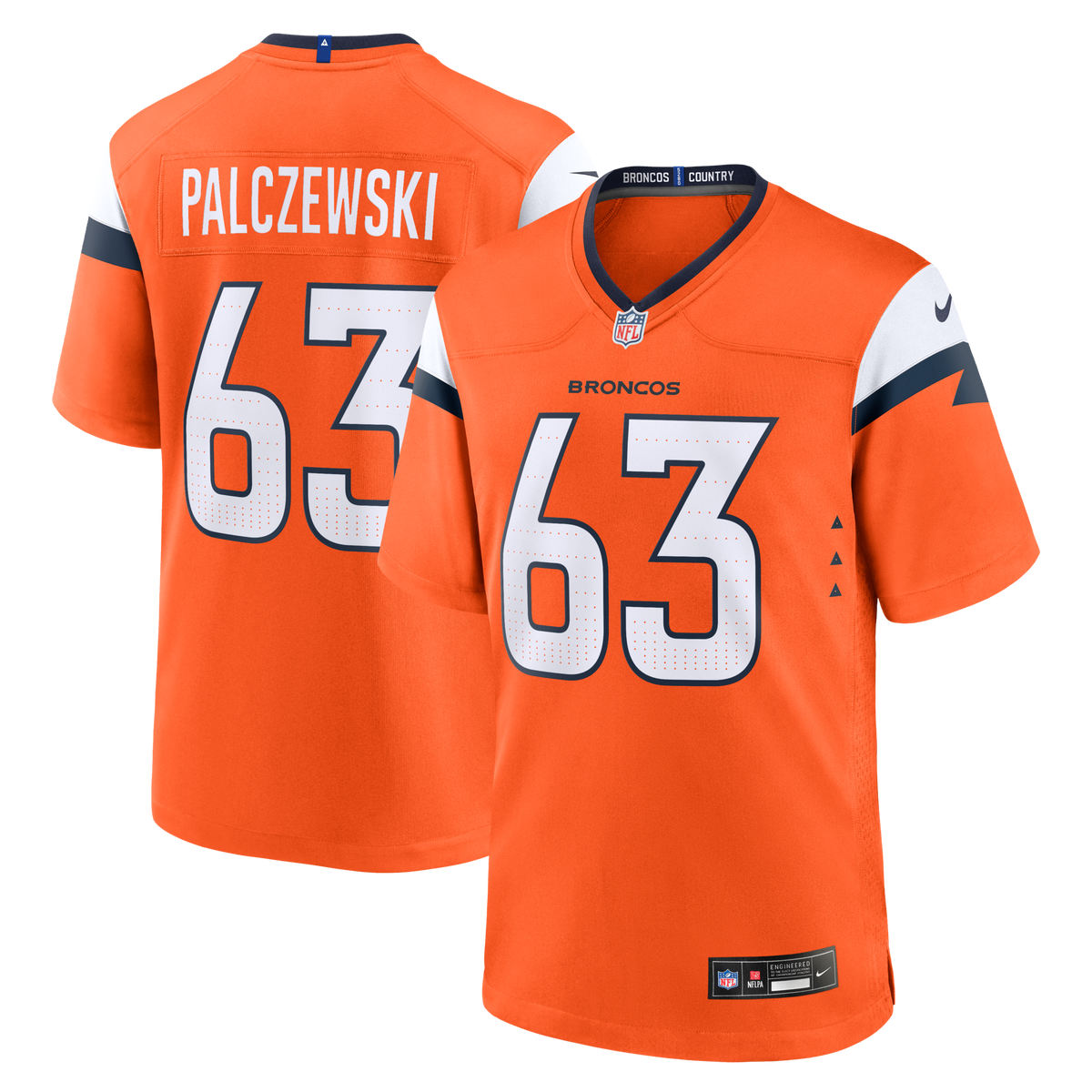 Denver Broncos Alex Palczewski Orange Team Game Jersey