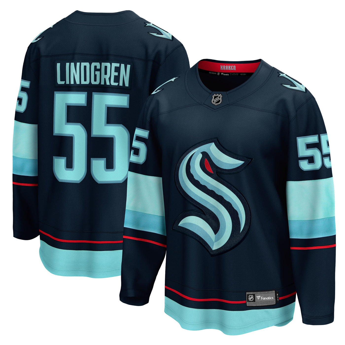 Seattle Kraken Ryan Lindgren Fanatics Deep Sea Blue Home Breakaway Jersey