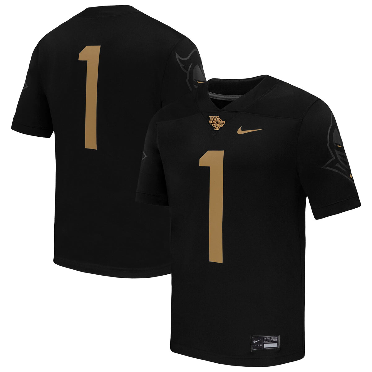 #1 UCF Knights Alternate Game Football Jersey - Black