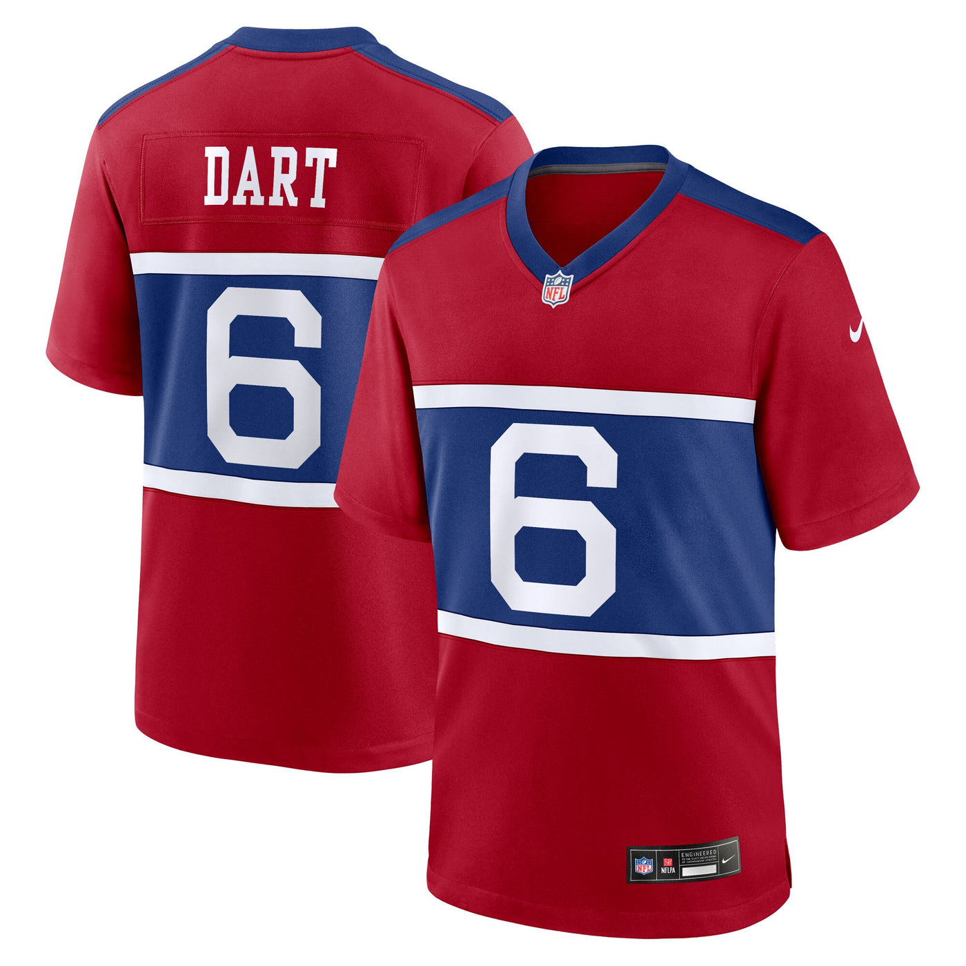 New York Giants Jaxson Dart Nike Red Alternate Century Red Game Jersey