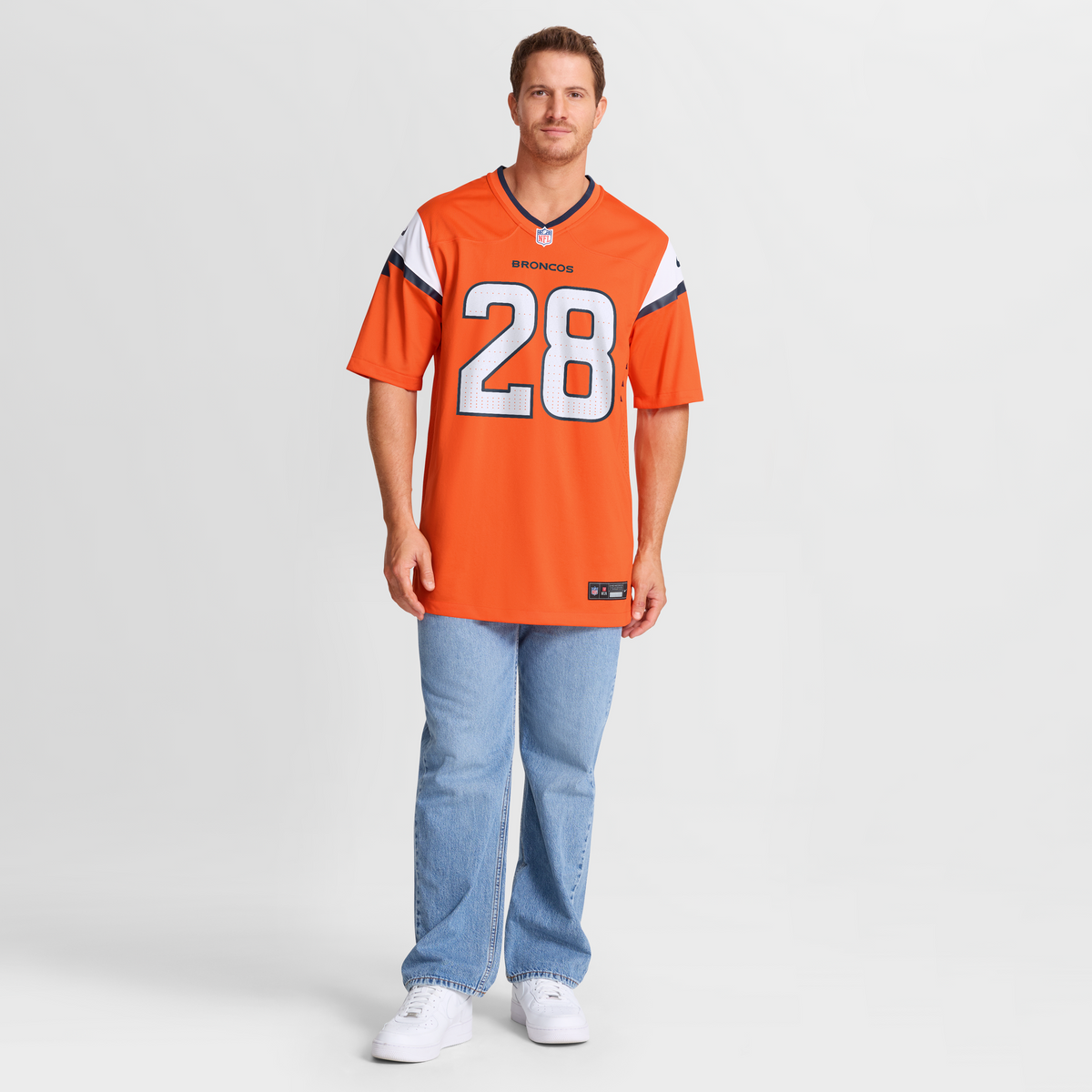 Denver Broncos Tyler Badie Nike Orange Team Game Jersey