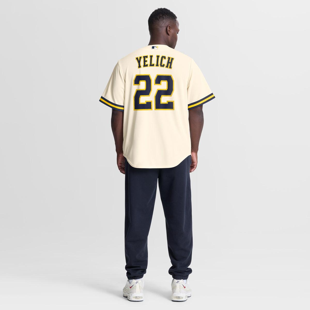 Milwaukee Brewers Christian Yelich Cream Home Replica Jersey