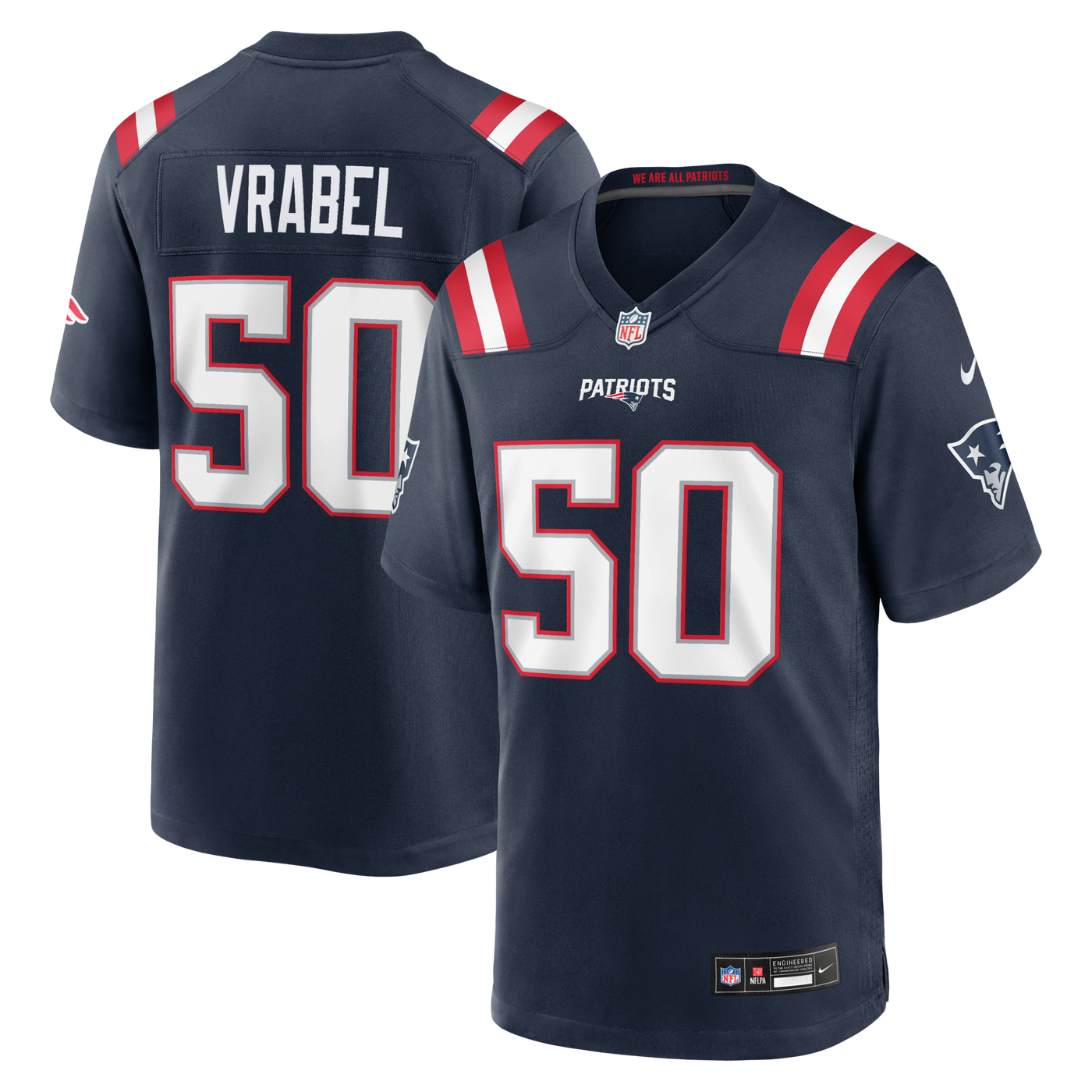 New England Patriots Mike Vrabel Nike Navy Game Retired Player Jersey