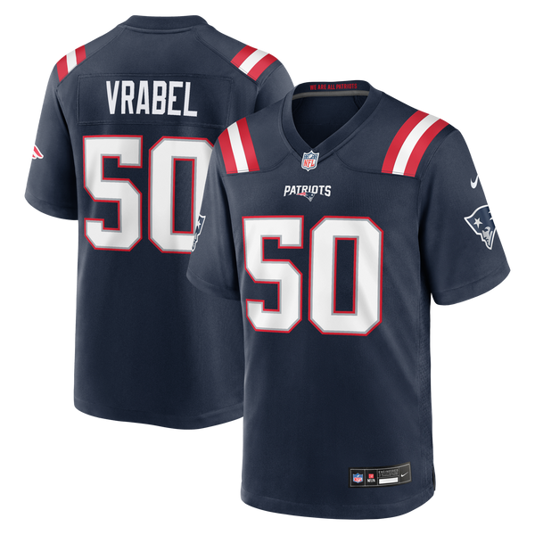 New England Patriots Mike Vrabel Nike Navy Game Retired Player Jersey
