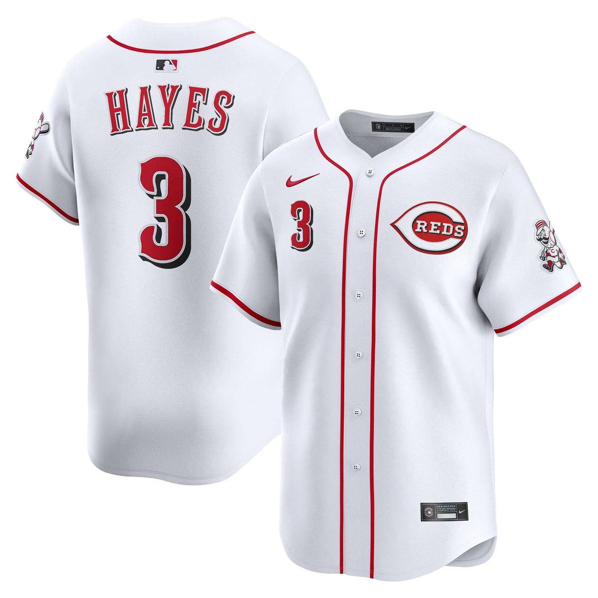 Cincinnati Reds Ke'Bryan Hayes White Home Limited Player Jersey