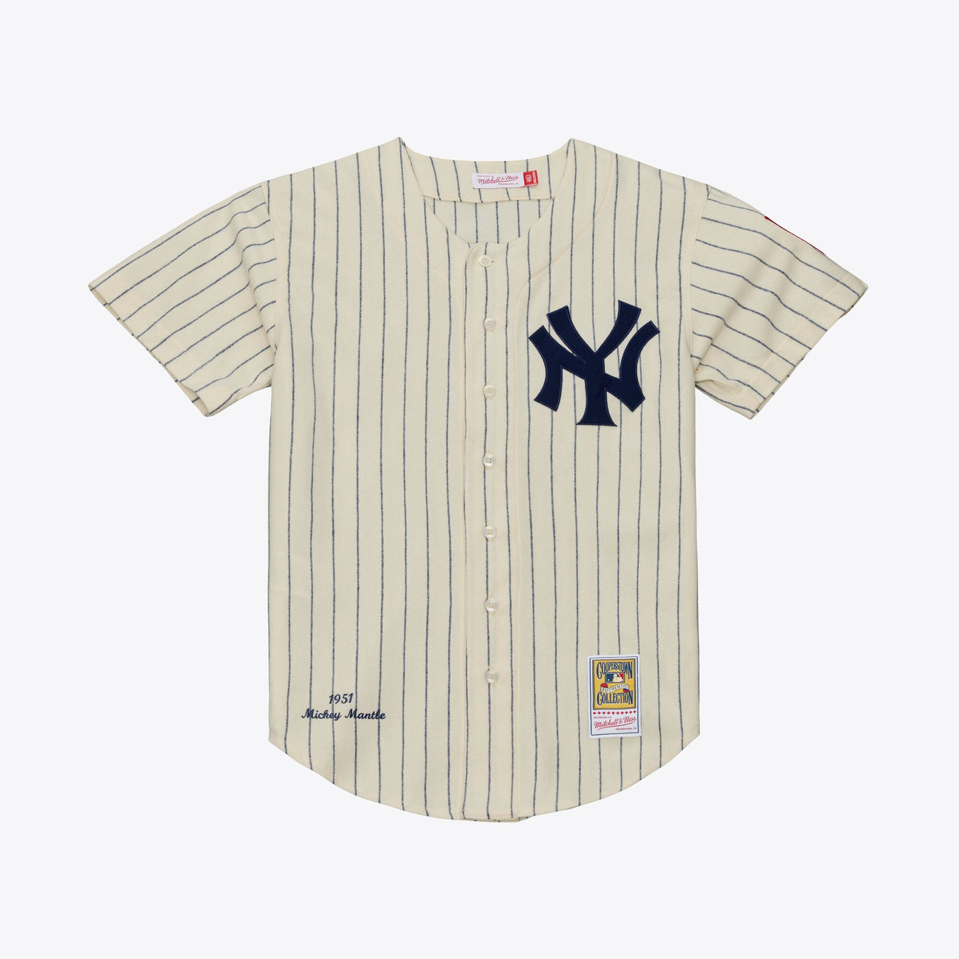 New York Yankees Mickey Mantle Mitchell & Ness Cream 1951 Cooperstown Collection Authentic Jersey
