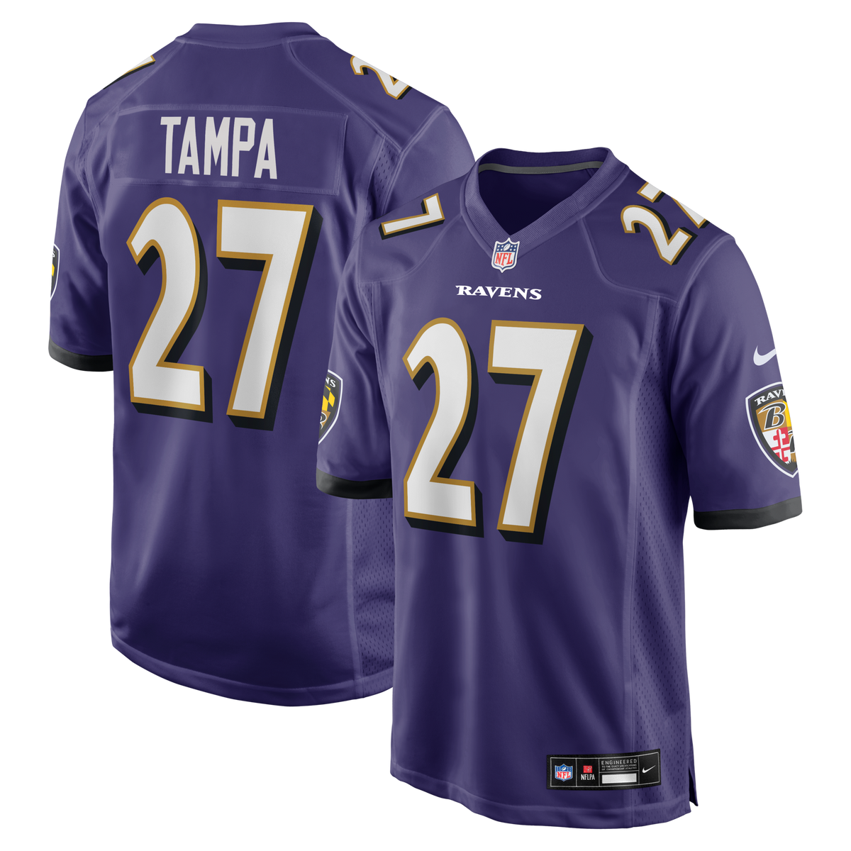 Baltimore Ravens T.J. Tampa Purple Team Game Jersey