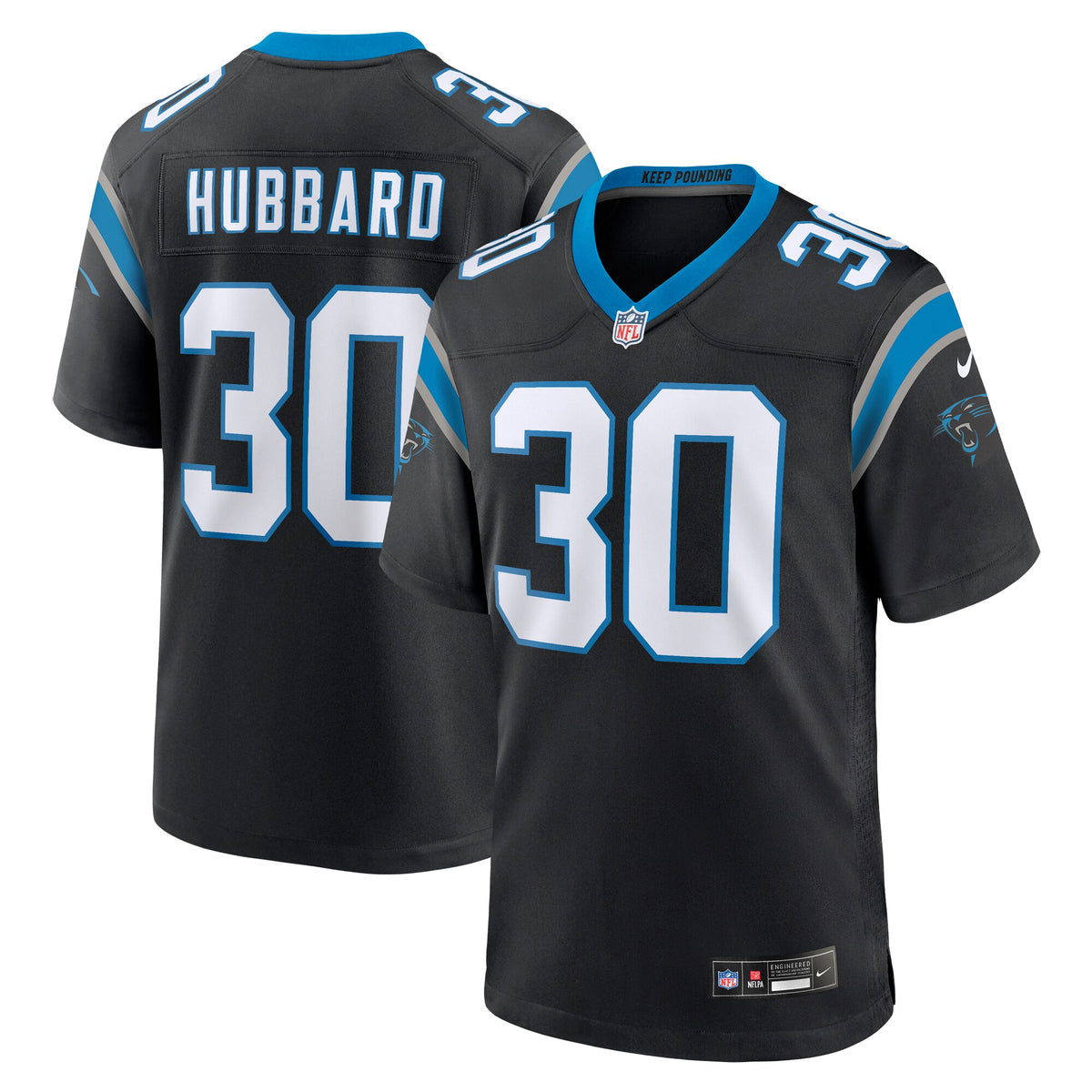 Carolina Panthers Chuba Hubbard Black Team Game Jersey