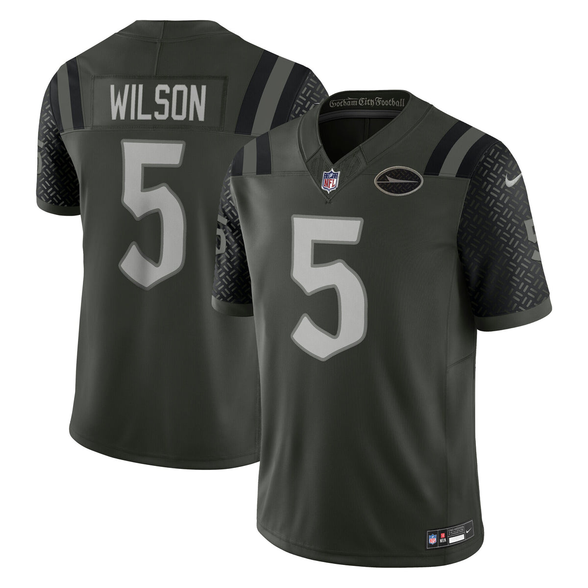New York Jets Garrett Wilson Gotham Green 2025 Rivalries Collection Stitched Limited Jersey