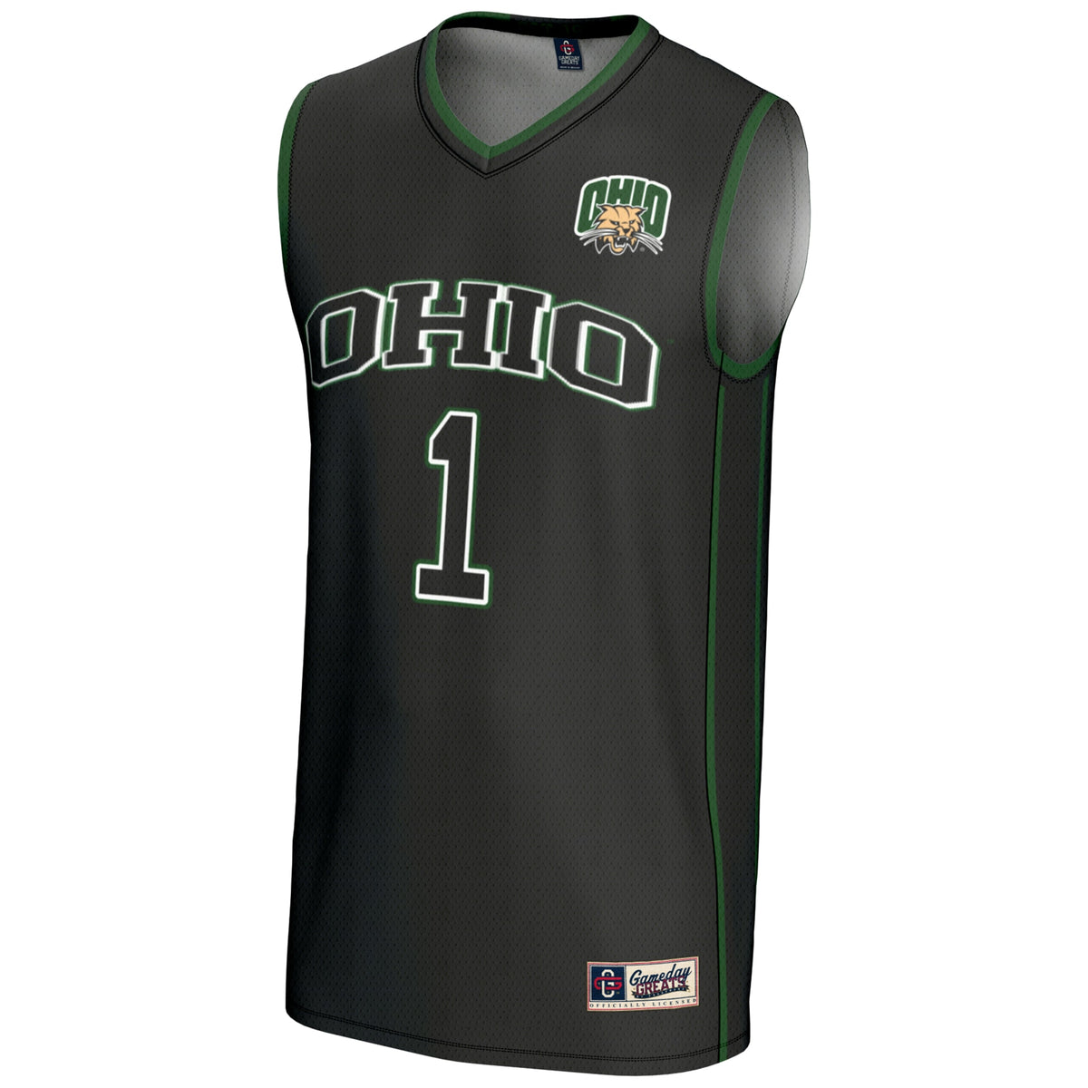 #1 Ohio Bobcats GameDay Greats Lightweight Basketball Jersey - Black