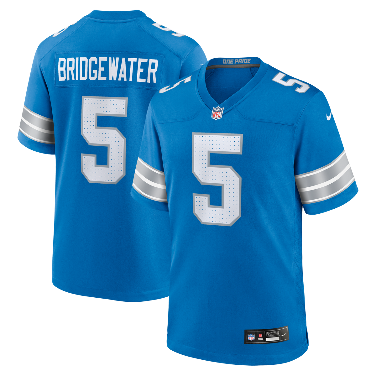 Detroit Lions Teddy Bridgewater Blue Team Game Jersey