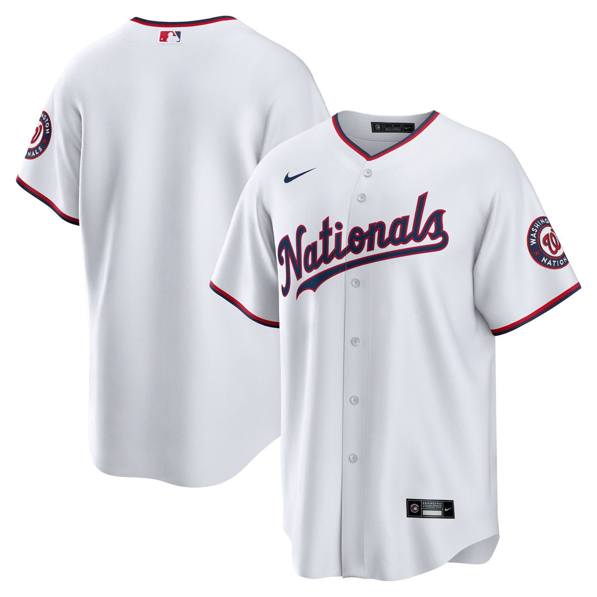Washington Nationals White Home Blank Replica Jersey