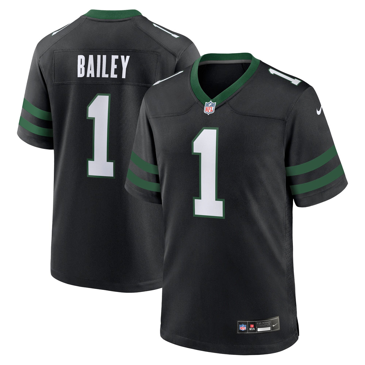 New York Jets David Bailey Legacy Black Alternate Game Player Jersey