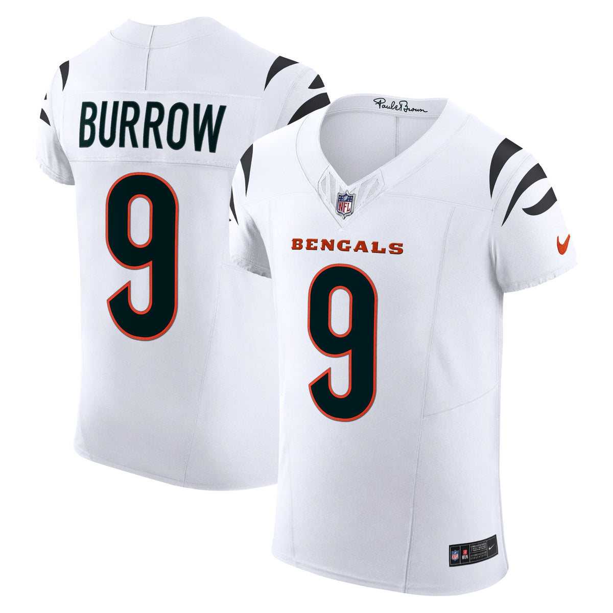 Cincinnati Bengals Joe Burrow White Vapor F.U.S.E. Elite Jersey