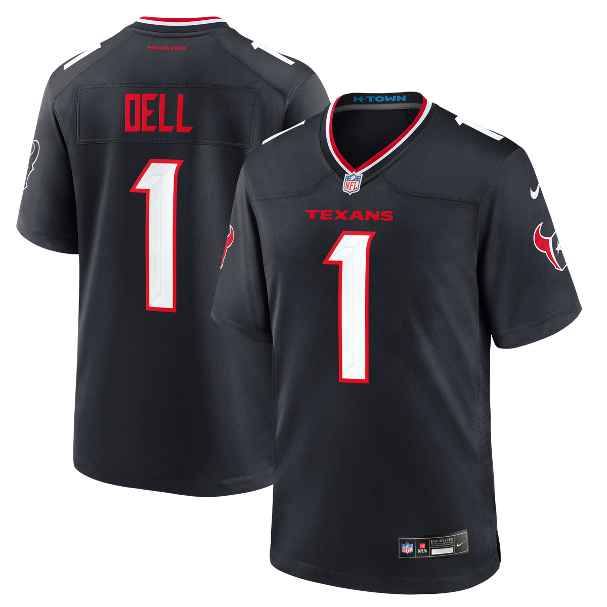 Houston Texans Tank Dell Navy Team Game Jersey